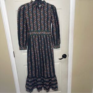 Pink City Print Haworth Border Savannah Dress Sz M
